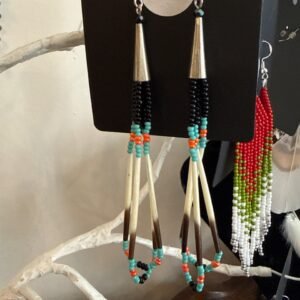 019-long quill earrings