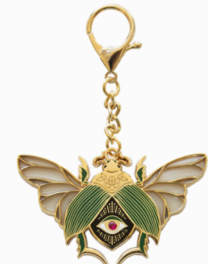 18k gold all seeing beetle purse charm