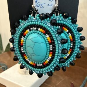 020- big turquoise beaded earrings