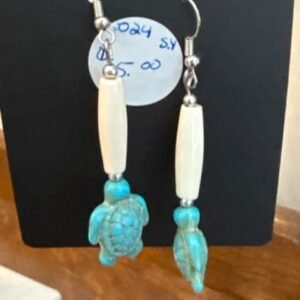 024-bone+turtle earrings