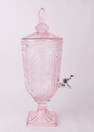 Pink patterned 3-liter glass drink server
