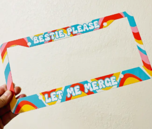 bestie please let me merge license plate cover