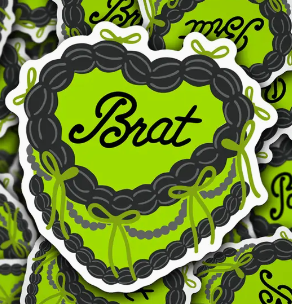 brat green cake sticker