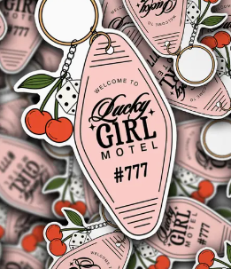 Lucky girl motel sticker