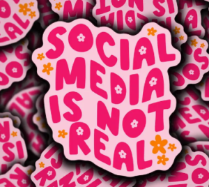 Social media is not real sticker