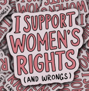 I support womens rights and wrongs sticker