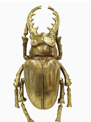 gold stag beetle wall decor