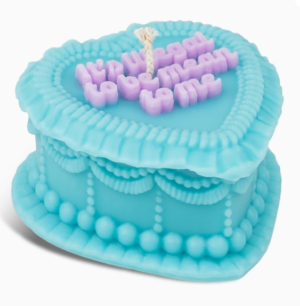 it`s illegal to be mean to me heart cake candle
