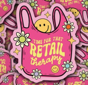time for that retail therapy sticker