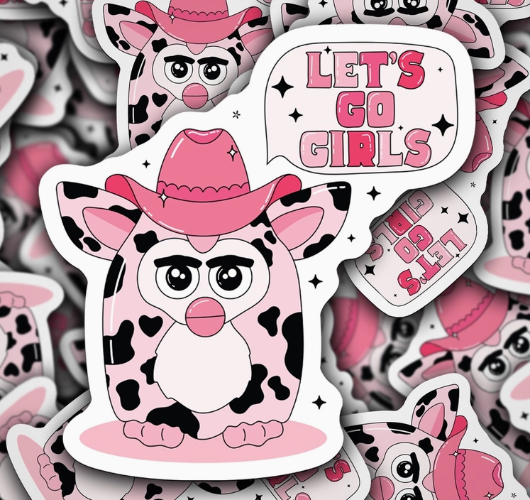 let`s go girls furby sticker