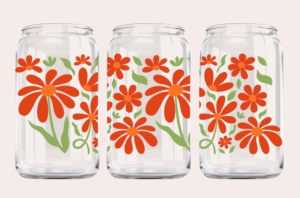 retro daisy can glass