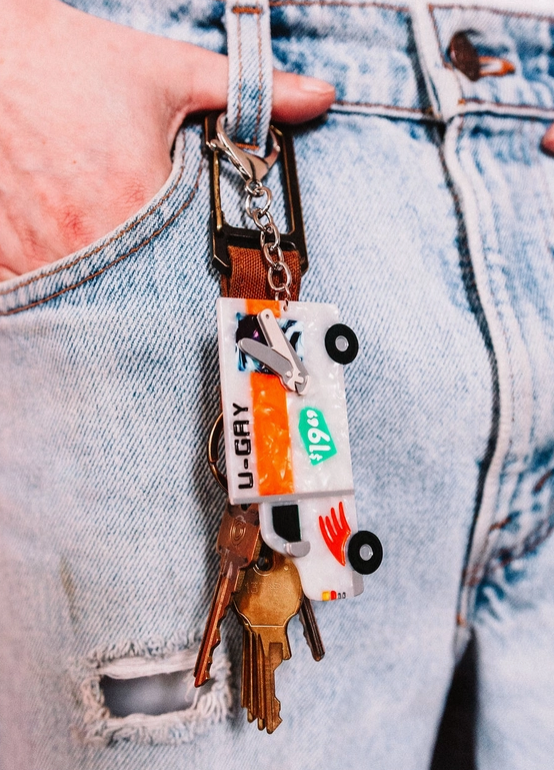U-gay moving truck keychain