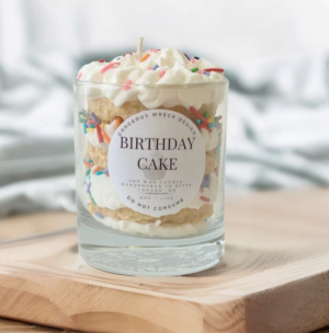 birthday cake desert candle