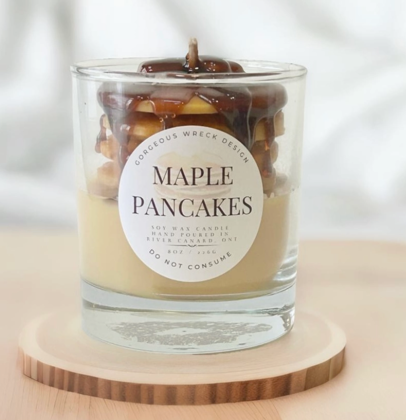 maple pancake candle