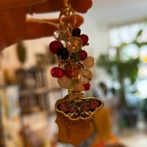 Glass and metal keychain #2