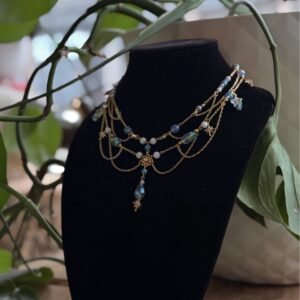 Glass and pearl necklace FNL#0001