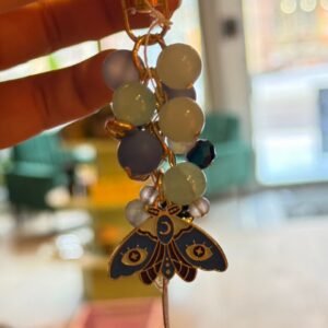 Glass aquamarine keychain #5