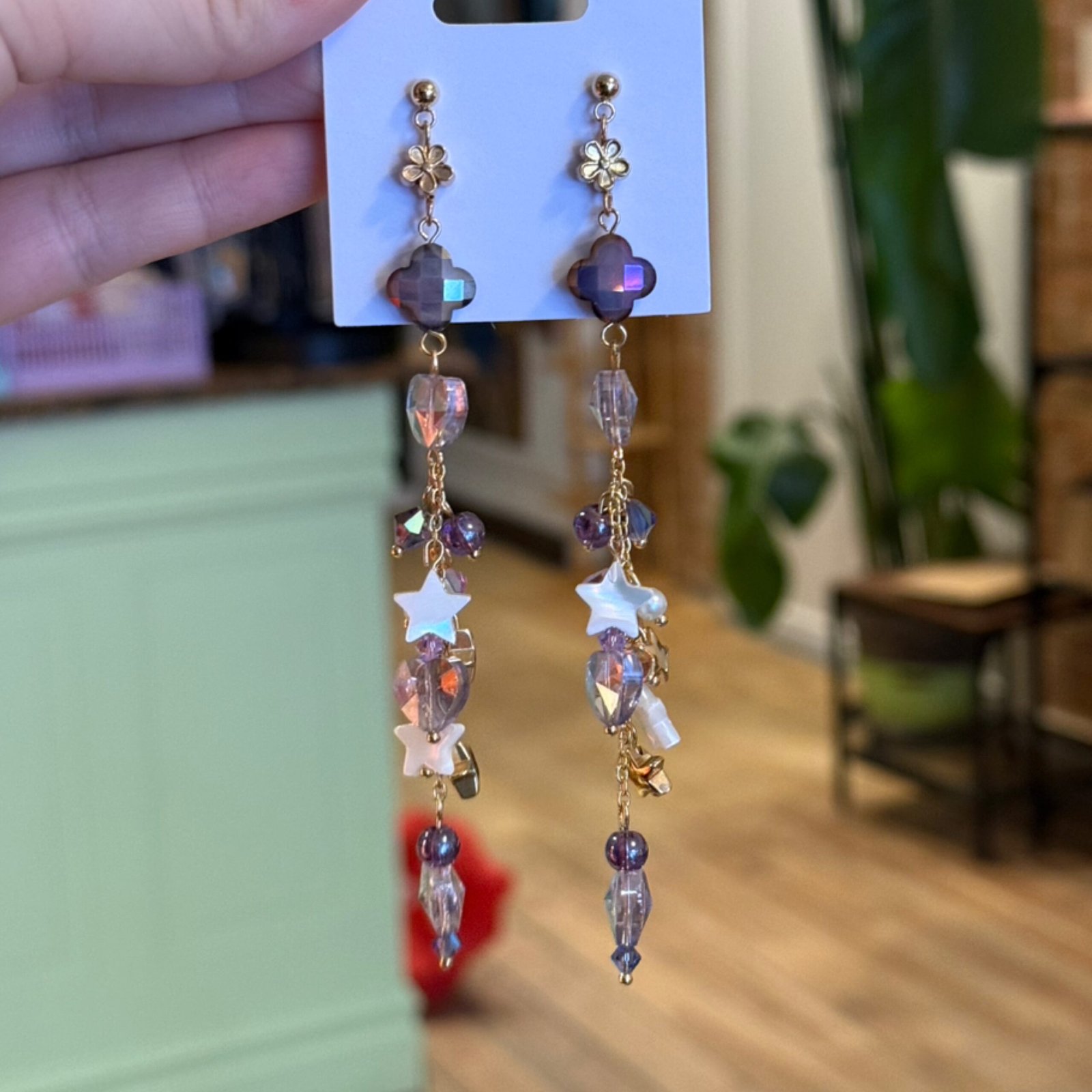 Purple stars earrings #SL001