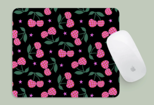 checkered cherry mousepad