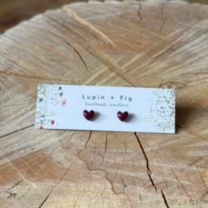 heart shaped polymer clay earrings