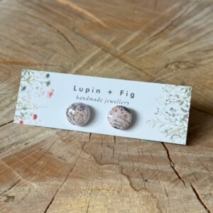 floral print polymer clay stud earrings