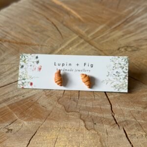 croissant polymer clay stud earrings