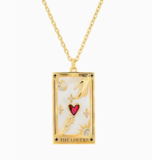 Tarot Card Necklace- Lovers 14K Gold Stainless Steel
