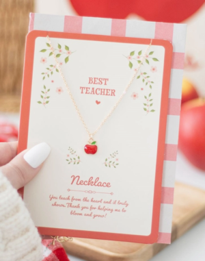 best teacher apple necklace