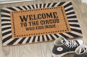 Black Welcome To the Circus Doormat