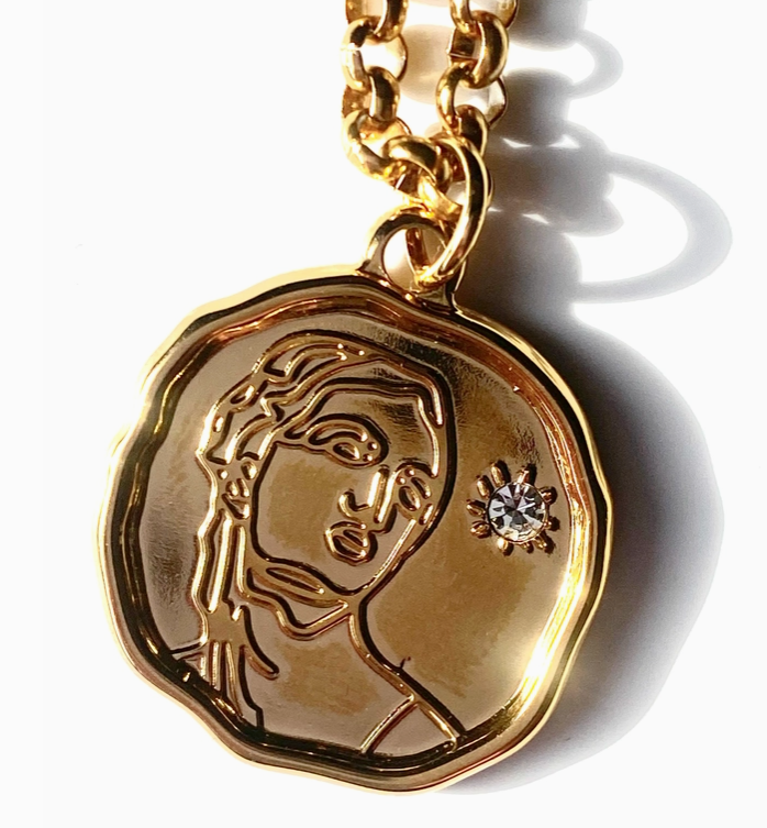 Goddess Coin Collection Waterproof 14K Gold Necklace