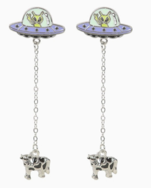 Glow in the Dark Y2K Alien Abduction Dangle Earrings