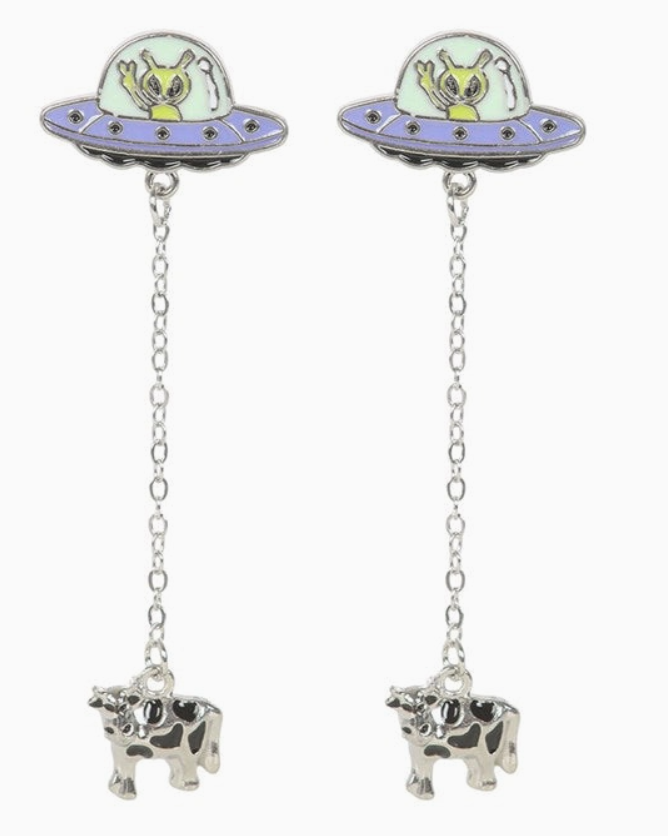 Glow in the Dark Y2K Alien Abduction Dangle Earrings