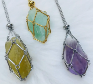 stone holder pouch necklace