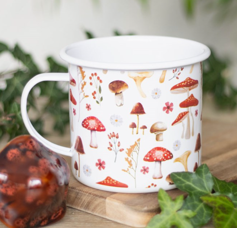 Mushroom Print Enamel Style Mug