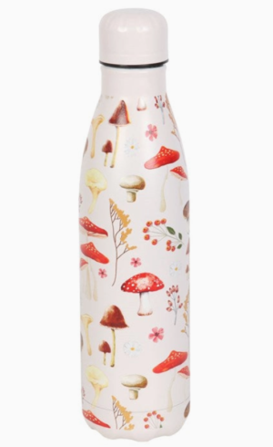 Mushroom Print Metal Water Bottle
