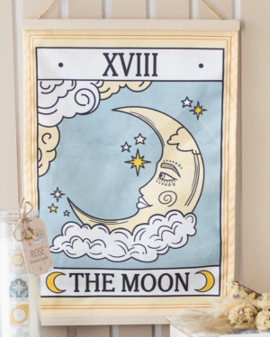 The Moon Vintage Tarot Card Wall Hanging