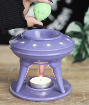 Ufo Wax Burner with Lime Alien Wax Melt