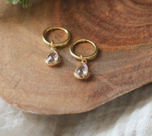 crystal drop hoops