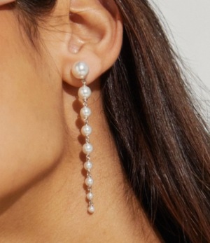 Penelope Pearl Duster Earring- Steel Post