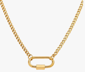 Carabiner Necklace- cuban chain