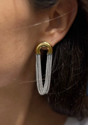 Verona- the Mixed Media Mixed Metal Tassel Hoop Earring