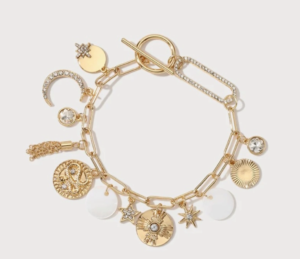 Celestial Coin & Charm Bracelet Moon, Sun Charms