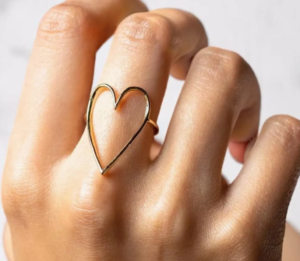 Amour Open Your Heart Ring- Steel 18K  Goldpvd