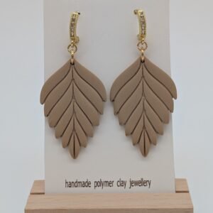 Dangly Brown Leaf Earrings