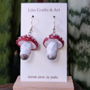 Mushroom dangly earrings