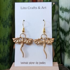 Gold Dragon dangle earrings