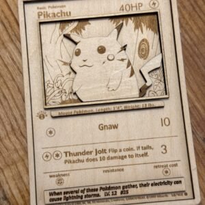 Pikachu wooden Pokémon card