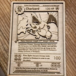 Charzard wooden Pokémon card