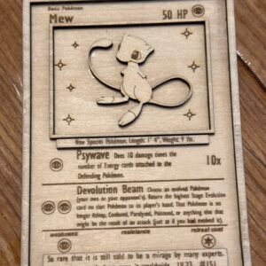Mew wooden Pokémon card