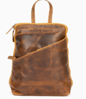 Claire Full Grain Leather Backpack in Camal